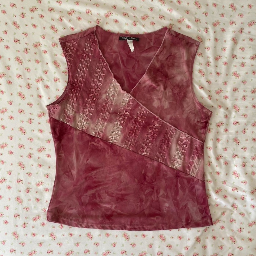 Pretty Pink & Cream Y2K tank top<3